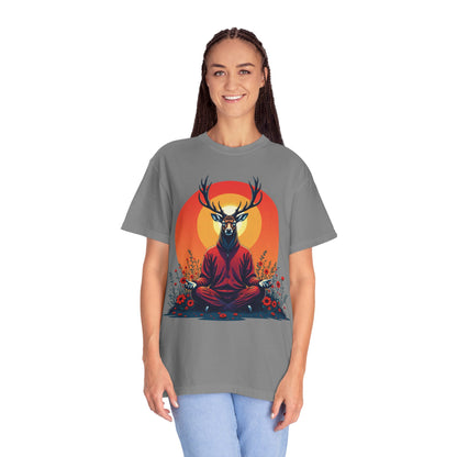 Garment-Dyed T-Shirt | "Lotus Deer" by Nicodemus Studios-Nicodemus Studios