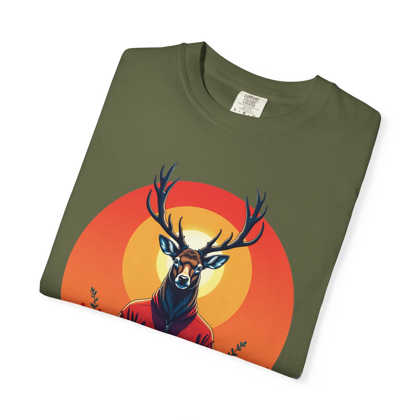 Garment-Dyed T-Shirt | "Lotus Deer" by Nicodemus Studios-Nicodemus Studios