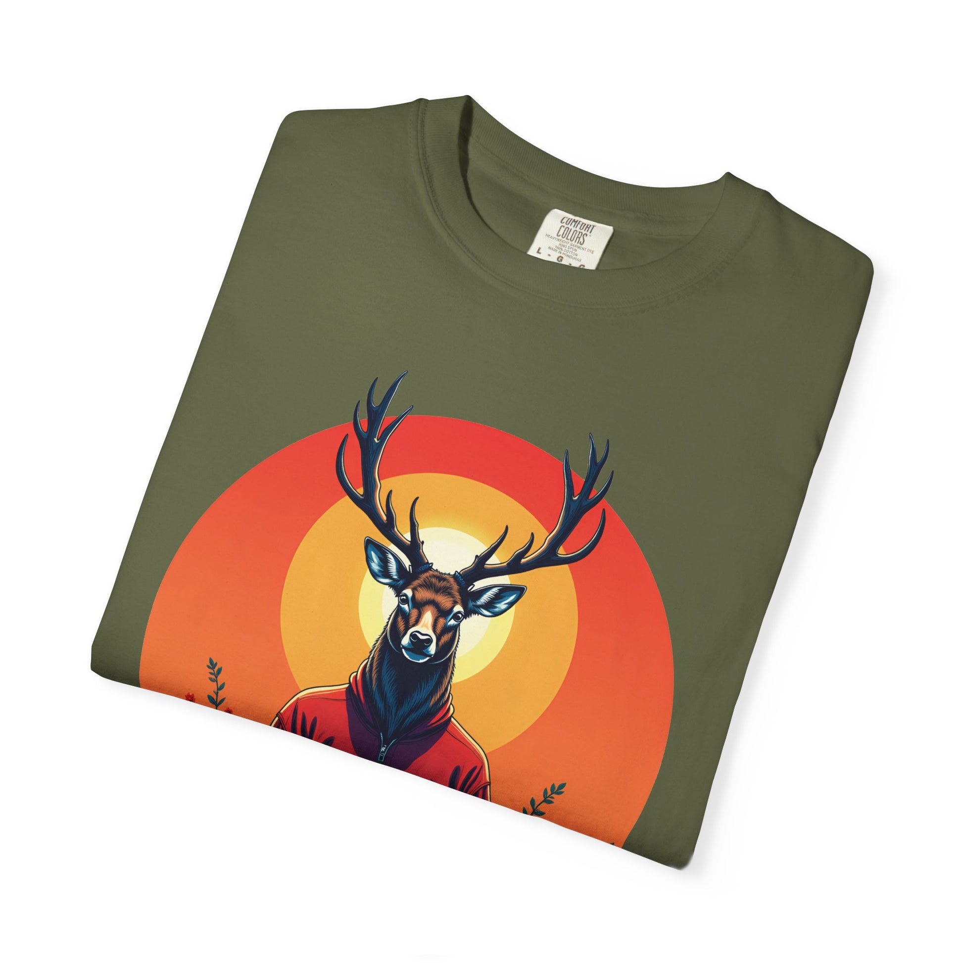 Garment-Dyed T-Shirt | "Lotus Deer" by Nicodemus Studios-Nicodemus Studios