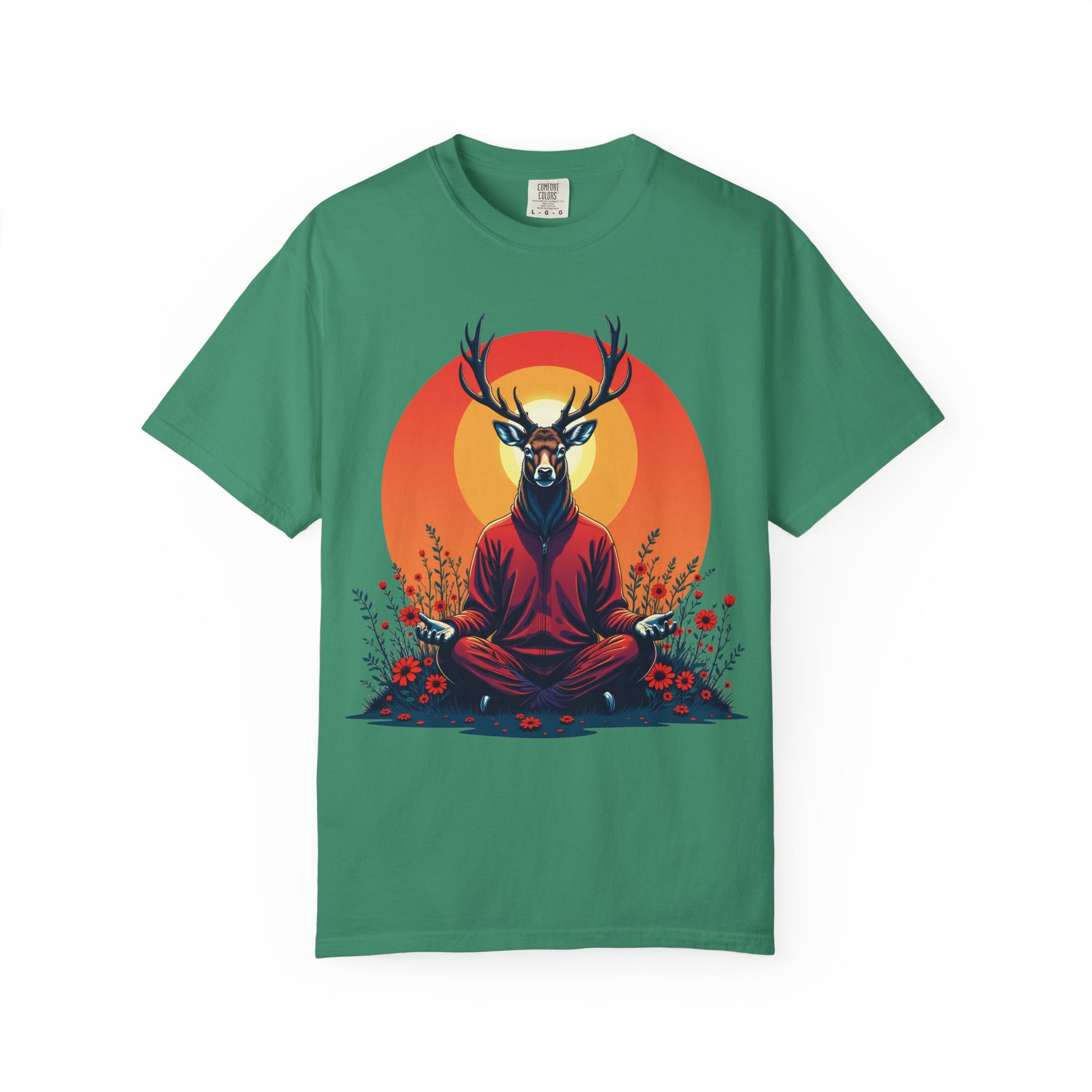 Garment-Dyed T-Shirt | "Lotus Deer" by Nicodemus Studios-Nicodemus Studios