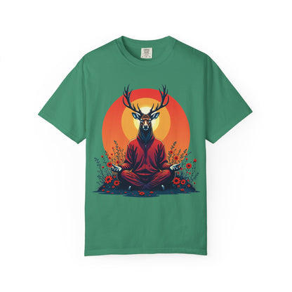 Garment-Dyed T-Shirt | "Lotus Deer" by Nicodemus Studios-Nicodemus Studios