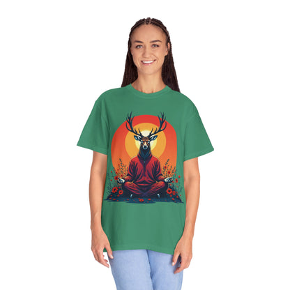 Garment-Dyed T-Shirt | "Lotus Deer" by Nicodemus Studios-Nicodemus Studios
