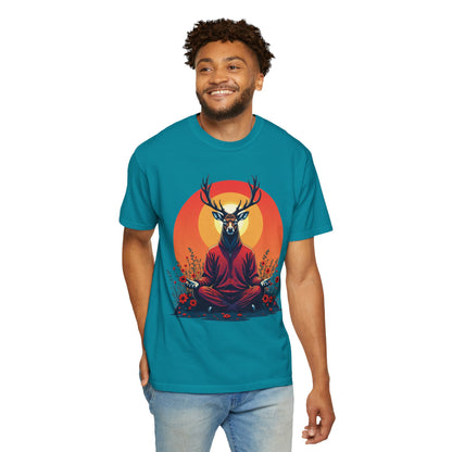 Garment-Dyed T-Shirt | "Lotus Deer" by Nicodemus Studios-Nicodemus Studios