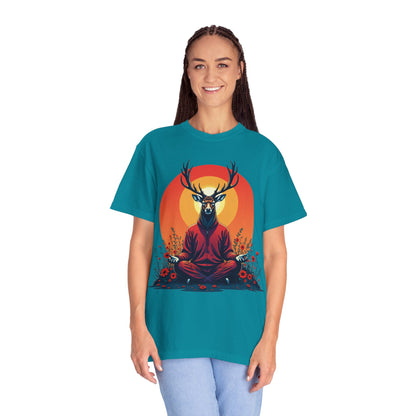 Garment-Dyed T-Shirt | "Lotus Deer" by Nicodemus Studios-Nicodemus Studios