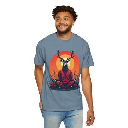 Garment-Dyed T-Shirt | "Lotus Deer" by Nicodemus Studios-Nicodemus Studios