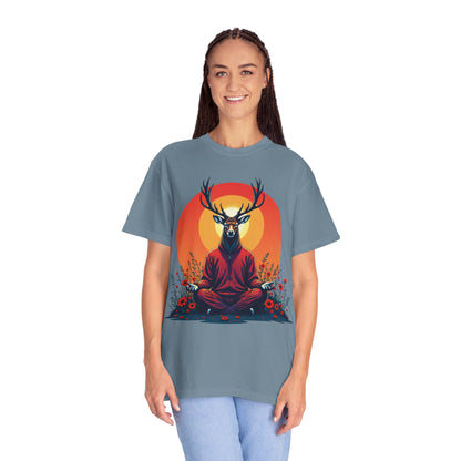 Garment-Dyed T-Shirt | "Lotus Deer" by Nicodemus Studios-Nicodemus Studios