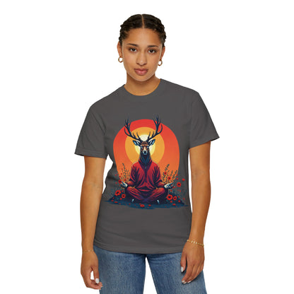 Garment-Dyed T-Shirt | "Lotus Deer" by Nicodemus Studios-Nicodemus Studios