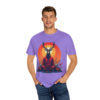 Garment-Dyed T-Shirt | "Lotus Deer" by Nicodemus Studios-Nicodemus Studios