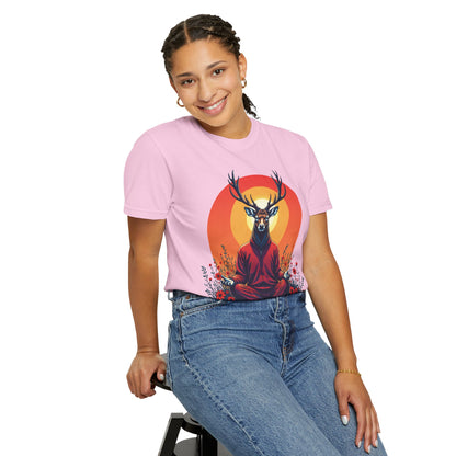Garment-Dyed T-Shirt | "Lotus Deer" by Nicodemus Studios-Nicodemus Studios