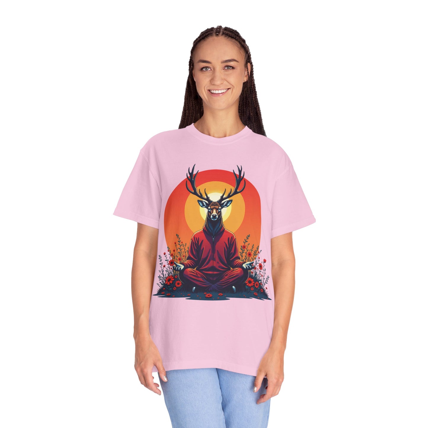 Garment-Dyed T-Shirt | "Lotus Deer" by Nicodemus Studios-Nicodemus Studios