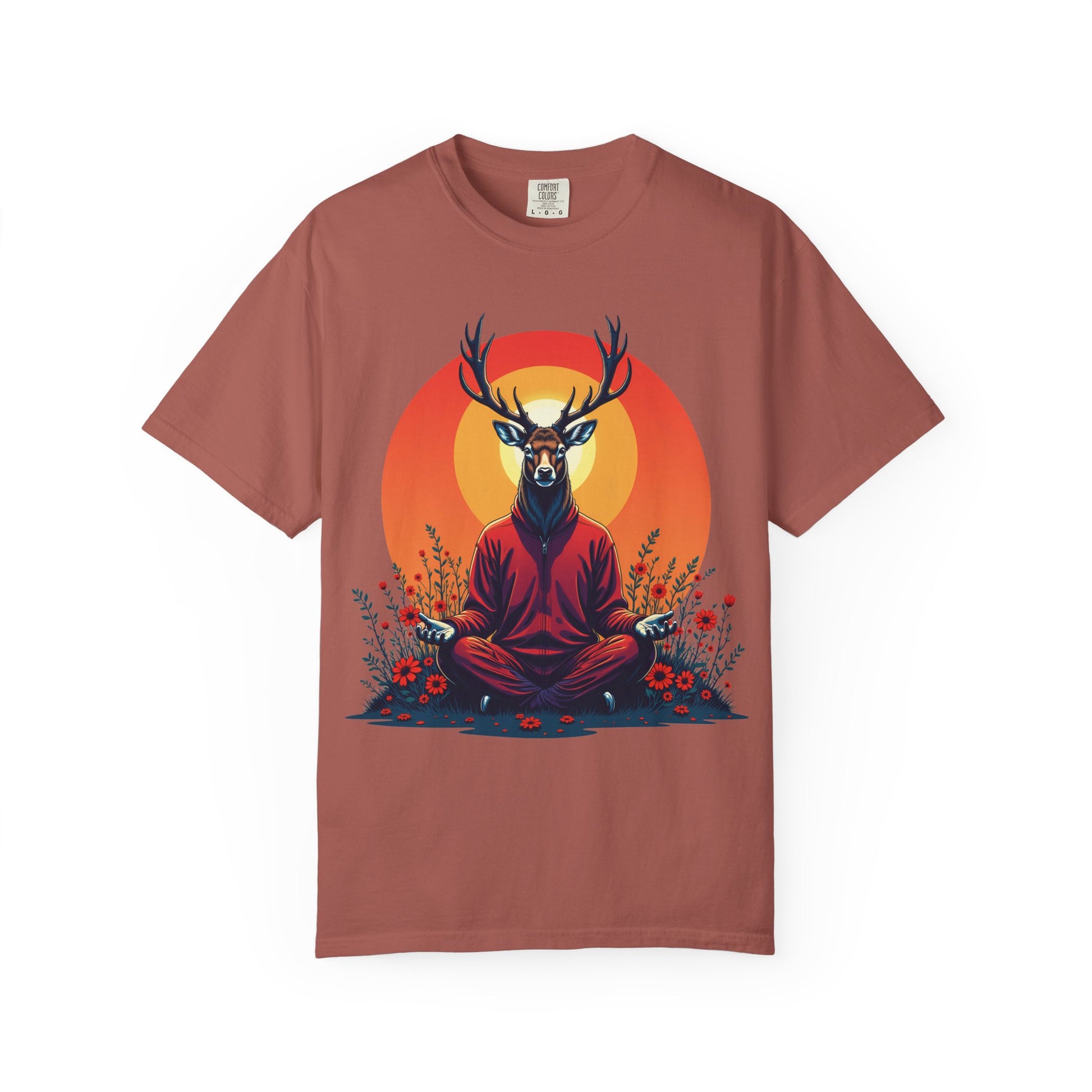 Garment-Dyed T-Shirt | "Lotus Deer" by Nicodemus Studios-Nicodemus Studios
