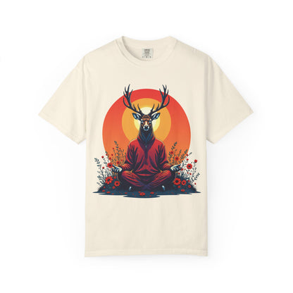 Garment-Dyed T-Shirt | "Lotus Deer" by Nicodemus Studios-Ivory-S-Nicodemus Studios