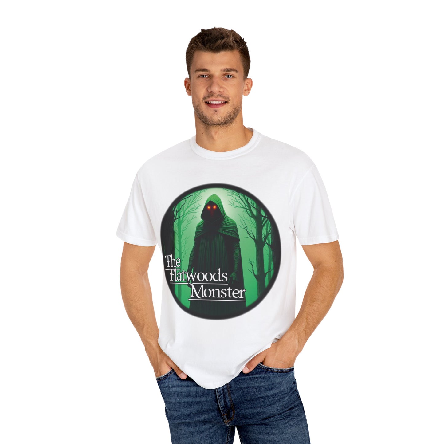 Garment-Dyed T-Shirt | The Flatwoods Monster-White-S-Nicodemus Studios