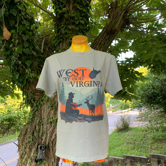 Garment-Dyed T-Shirt | West "By God" Virginia by Nicodemus Studios-Bay-S-Nicodemus Studios