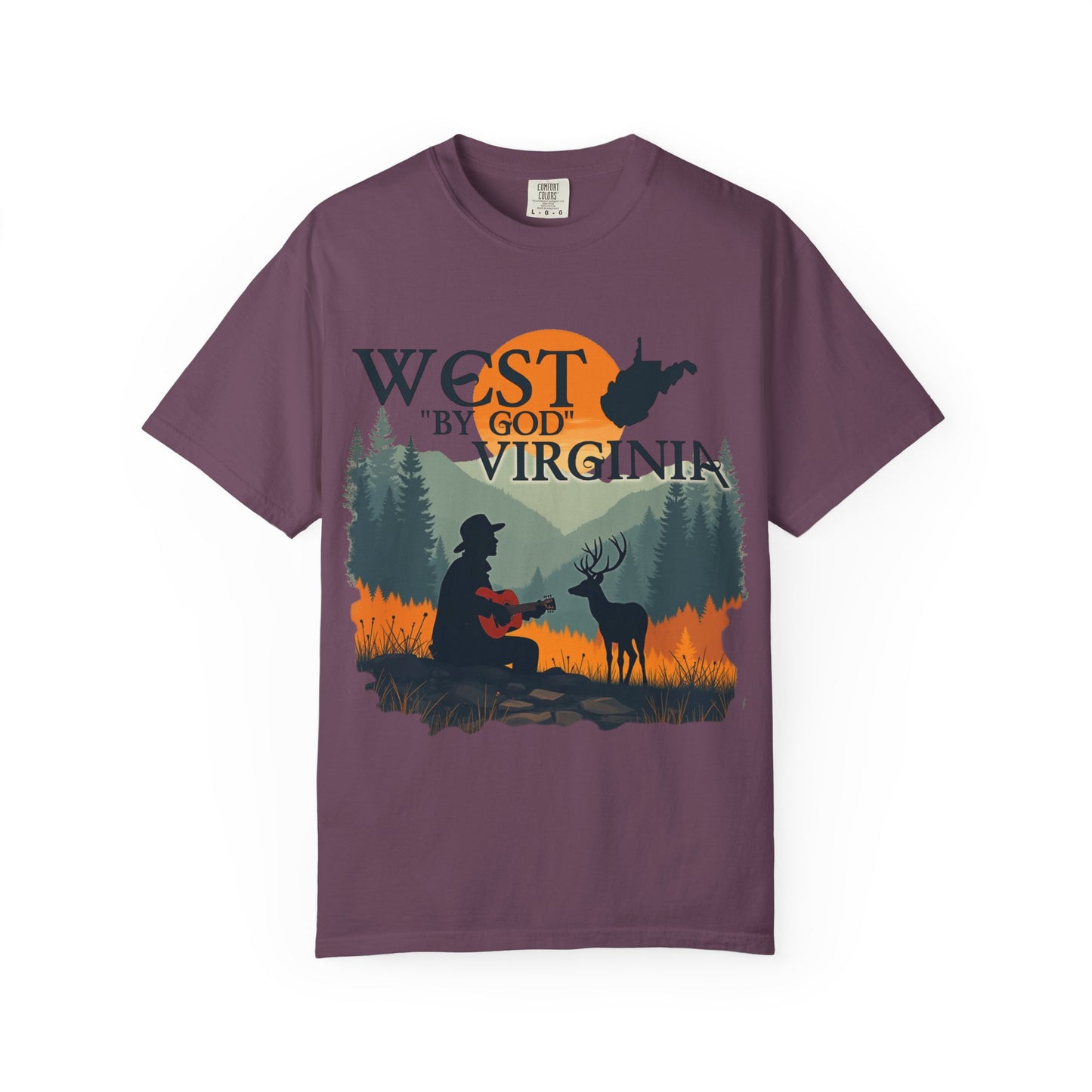 Garment-Dyed T-Shirt | West "By God" Virginia by Nicodemus Studios-Berry-S-Nicodemus Studios