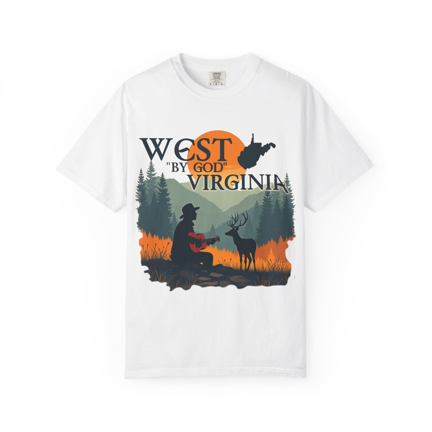Garment-Dyed T-Shirt | West "By God" Virginia by Nicodemus Studios-White-S-Nicodemus Studios
