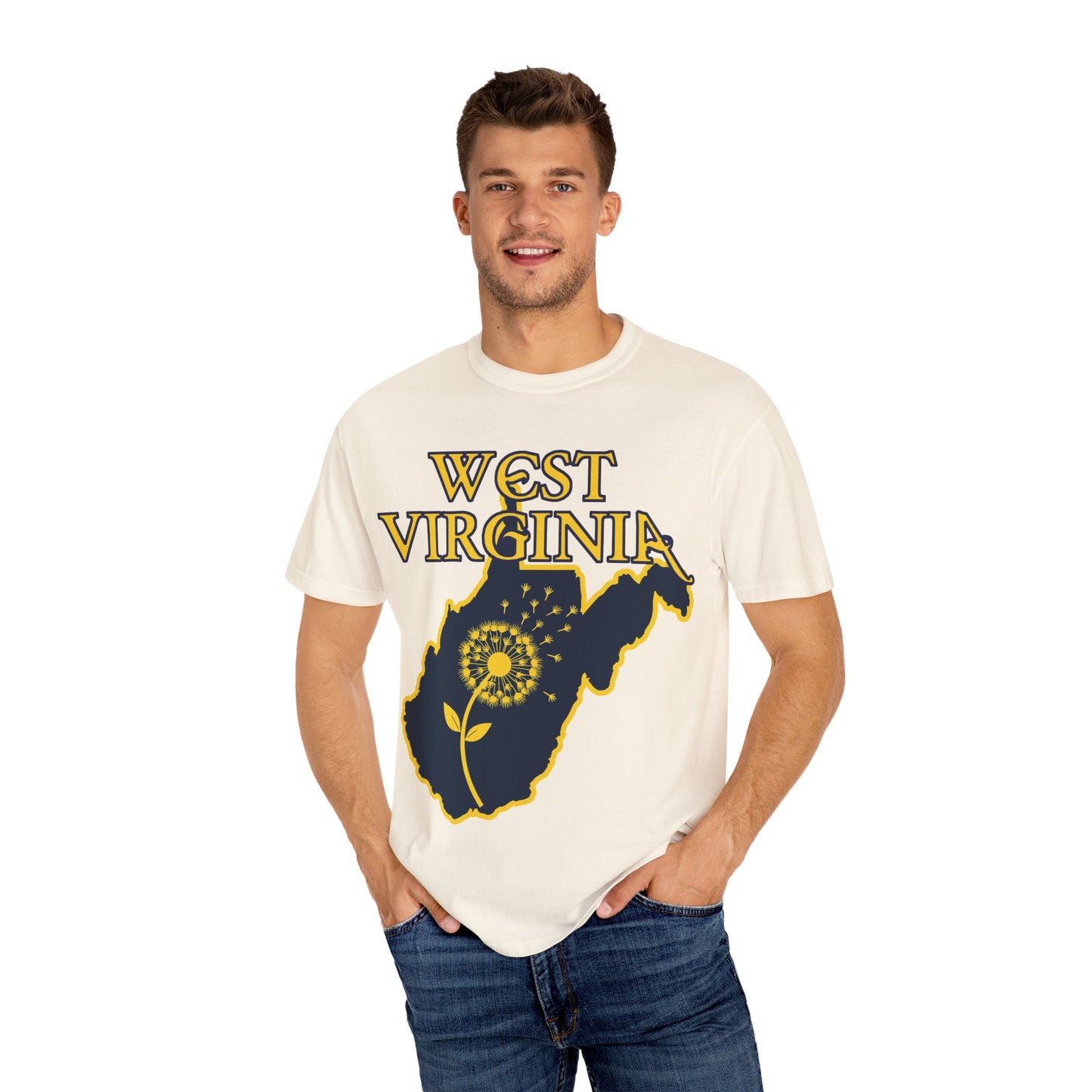 Garment-Dyed T-Shirt | West Virginia Dandelion Design-Nicodemus Studios