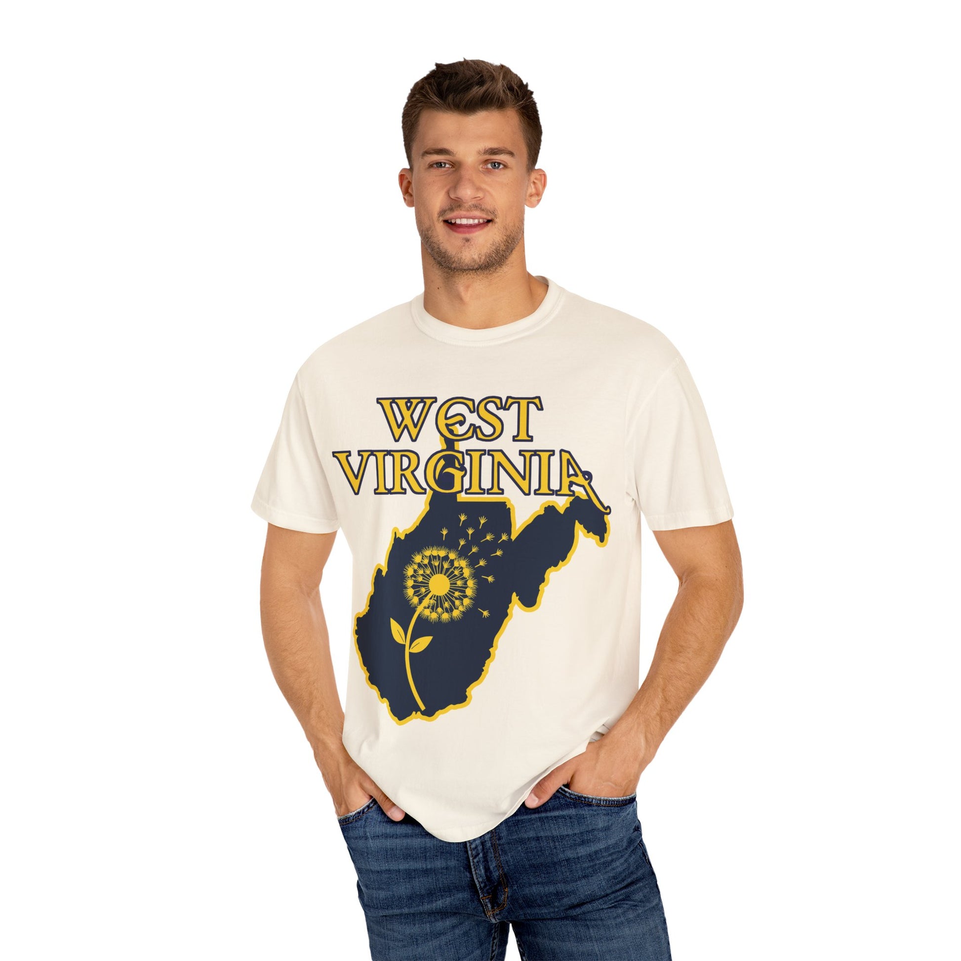 Garment-Dyed T-Shirt | West Virginia Dandelion Design-Nicodemus Studios