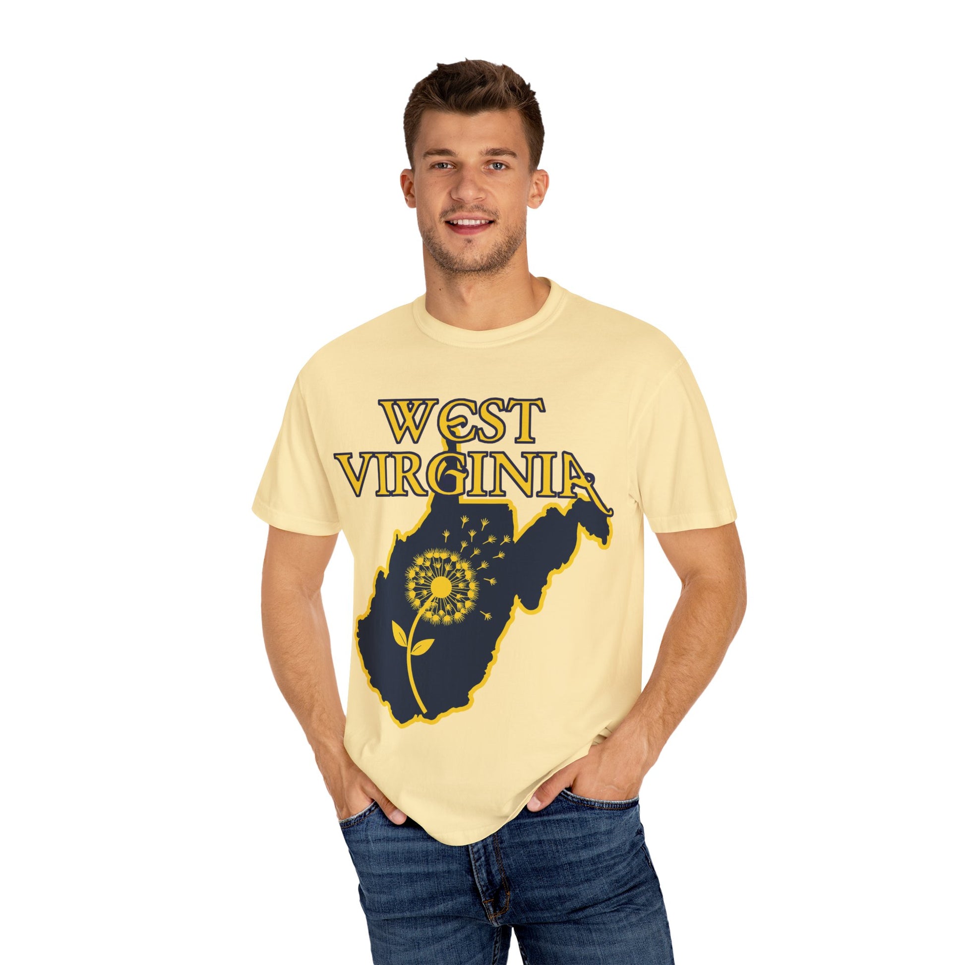 Garment-Dyed T-Shirt | West Virginia Dandelion Design-Nicodemus Studios