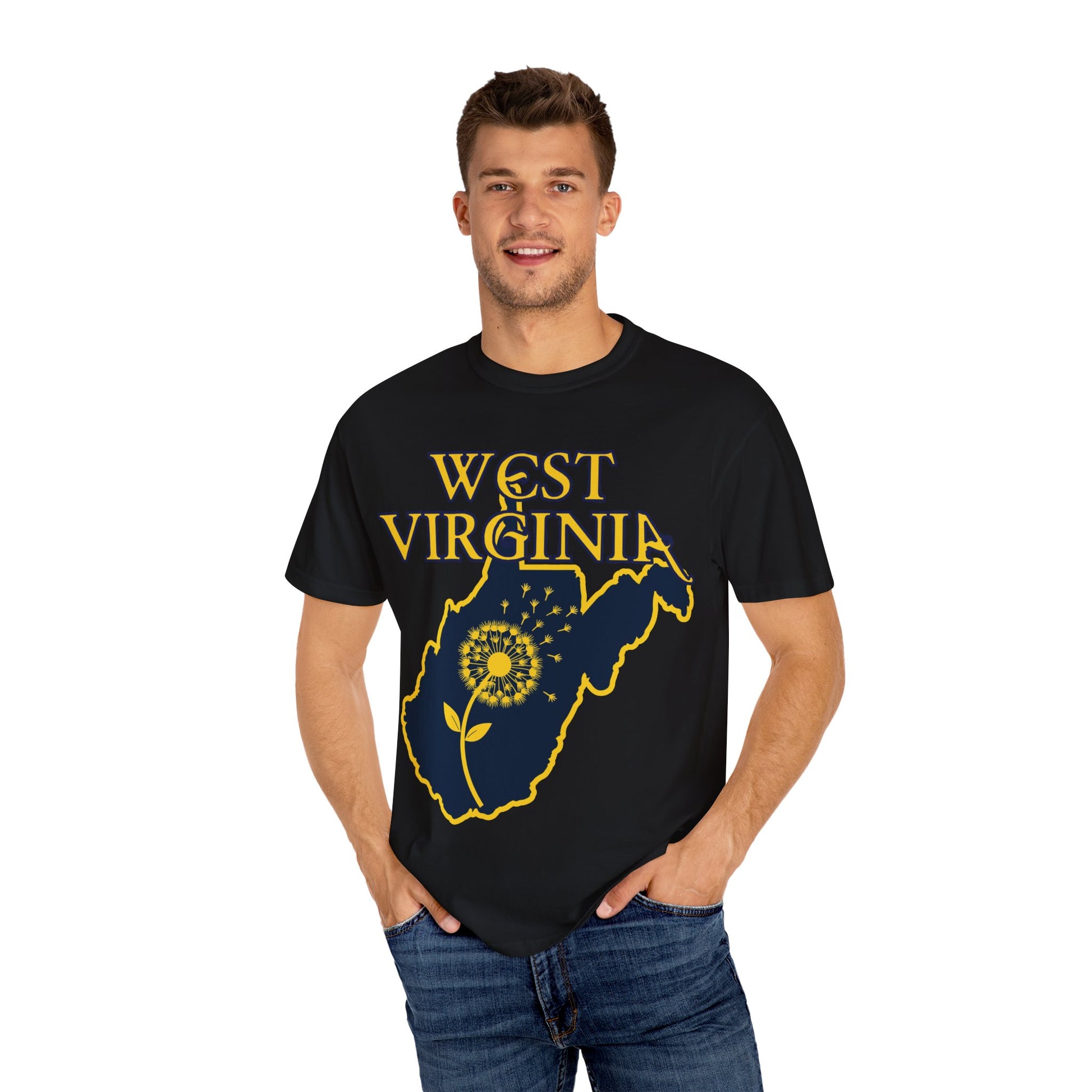 Garment-Dyed T-Shirt | West Virginia Dandelion Design-Nicodemus Studios