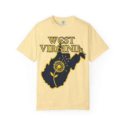 Garment-Dyed T-Shirt | West Virginia Dandelion Design-Banana-S-Nicodemus Studios