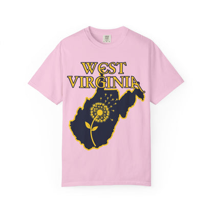Garment-Dyed T-Shirt | West Virginia Dandelion Design-Blossom-S-Nicodemus Studios