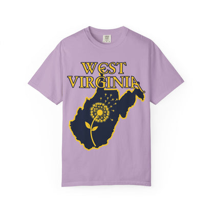 Garment-Dyed T-Shirt | West Virginia Dandelion Design-Orchid-S-Nicodemus Studios