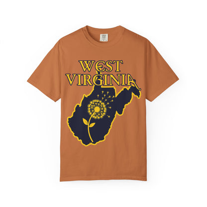 Garment-Dyed T-Shirt | West Virginia Dandelion Design-Yam-S-Nicodemus Studios