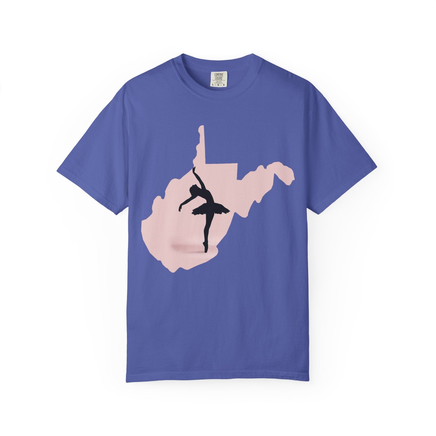 Garment-Dyed T-Shirt | WV Ballet Dancer-Periwinkle-S-Nicodemus Studios