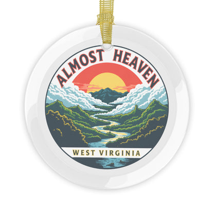 Glass Holiday Ornaments | "Almost Heaven West Virginia"-5 pcs-Round-One Size-Nicodemus Studios