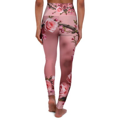High Waisted Yoga Leggings | Floral Wrapped-Nicodemus Studios