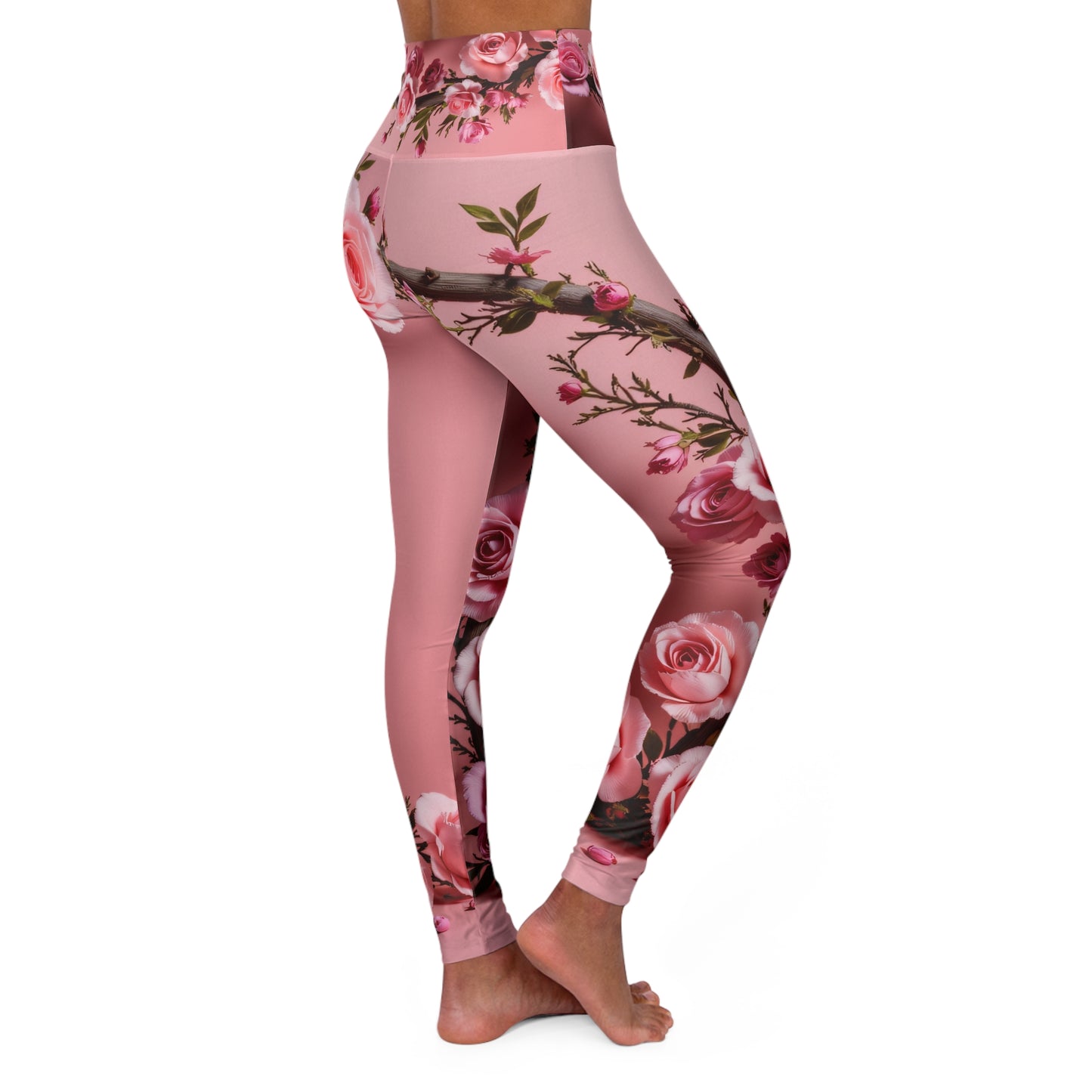 High Waisted Yoga Leggings | Floral Wrapped-Nicodemus Studios