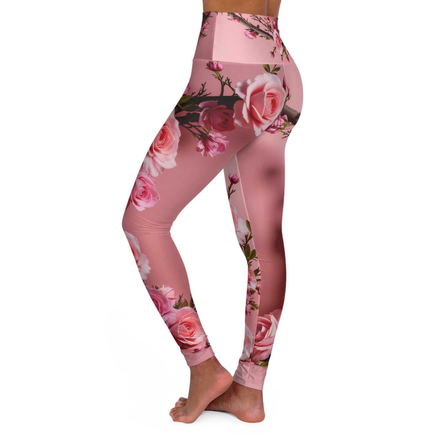 High Waisted Yoga Leggings | Floral Wrapped-XS-Nicodemus Studios