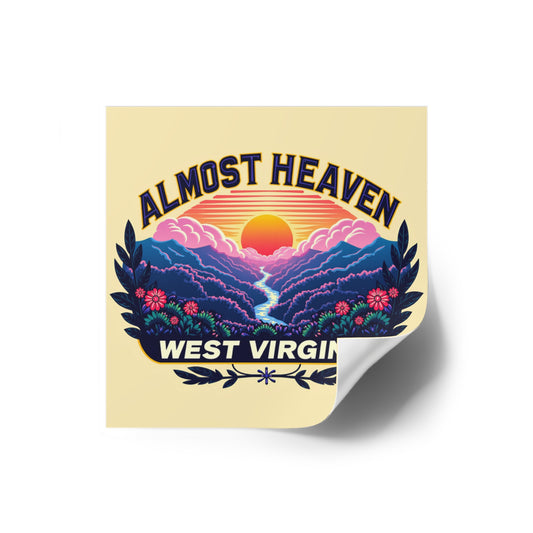 Indoor/Outdoor sticker | "Almost Heaven 03"-Square-2" × 2"-White-Nicodemus Studios