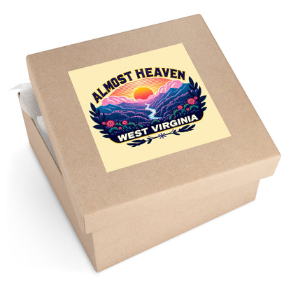 Indoor/Outdoor sticker | "Almost Heaven 03"-Square-6" × 6"-White-Nicodemus Studios