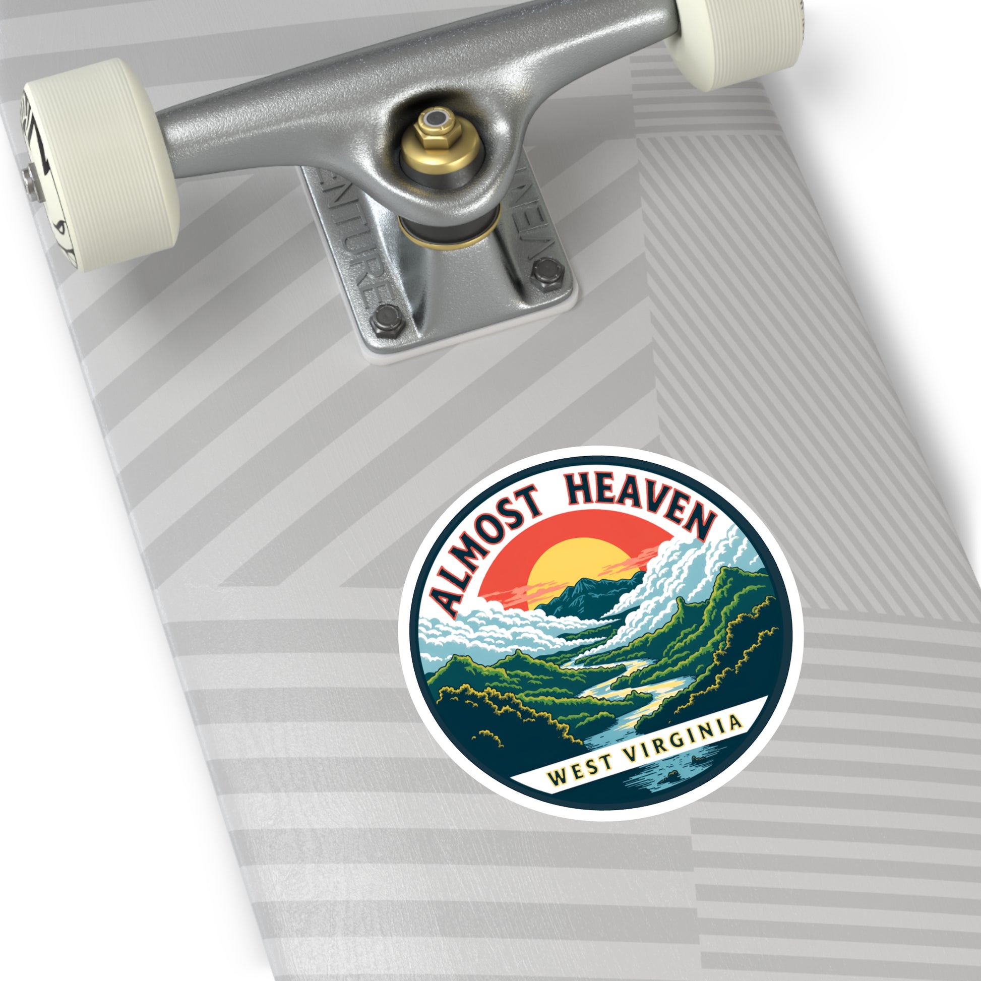 West Virginia "Almost Heaven 01" Round Stickers - Indoor/Outdoor Paper products