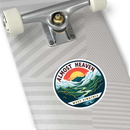 West Virginia "Almost Heaven 01" Round Stickers - Indoor/Outdoor Paper products