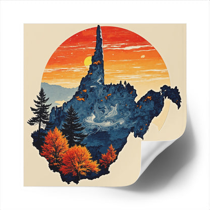 "Indoor/Outdoor sticker | "Land of Four Seasons" by Nicodemus Studios-Nicodemus Studios