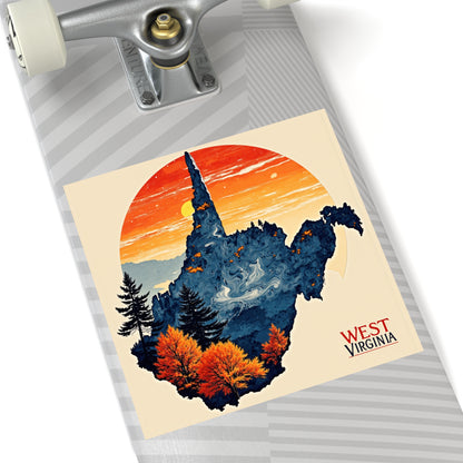 "Indoor/Outdoor sticker | "Land of Four Seasons" by Nicodemus Studios-Square-6" × 6"-White-Nicodemus Studios