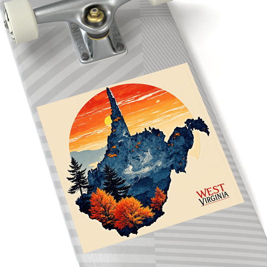 "Indoor/Outdoor sticker | "Land of Four Seasons" by Nicodemus Studios-Square-6" × 6"-White-Nicodemus Studios