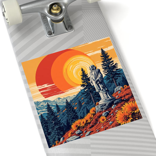 ""Indoor/Outdoor sticker | Nicodemus Statue-Square-6" × 6"-White-Nicodemus Studios
