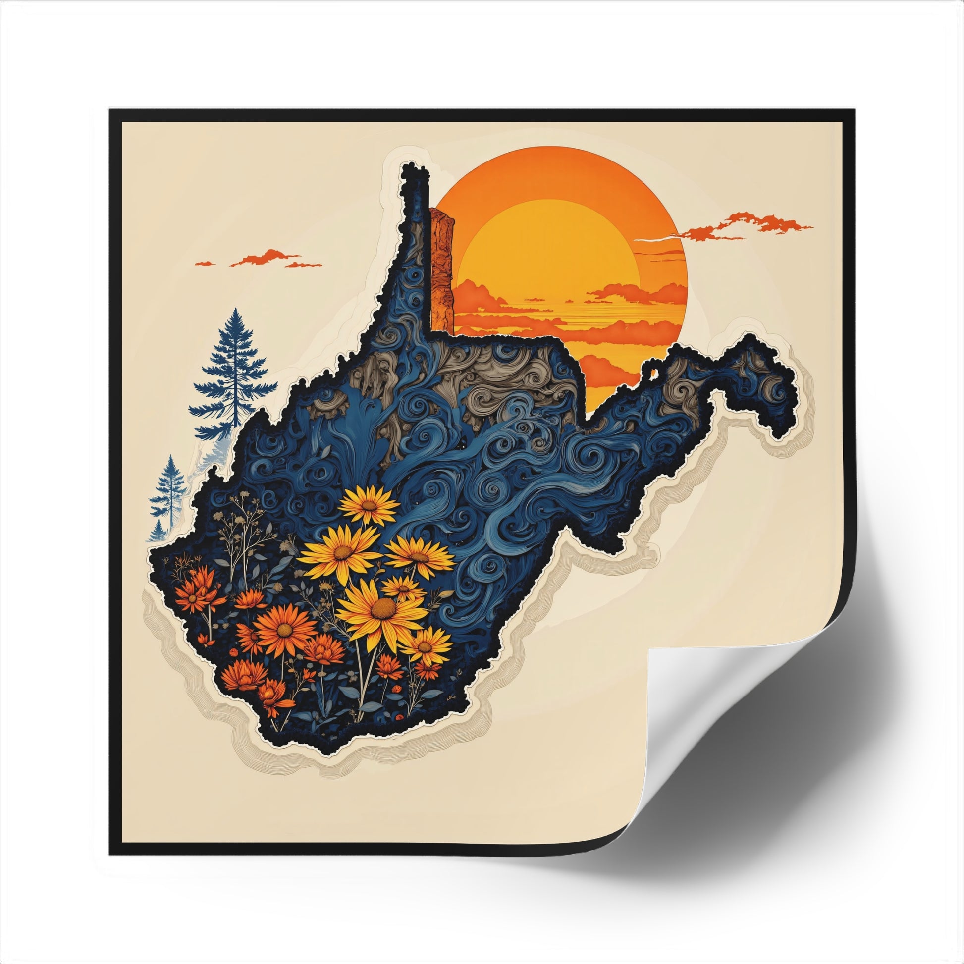 "Indoor/Outdoor sticker | Wildflower Winds-Nicodemus Studios
