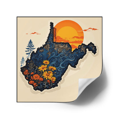 "Indoor/Outdoor sticker | Wildflower Winds-Square-4" × 4"-White-Nicodemus Studios