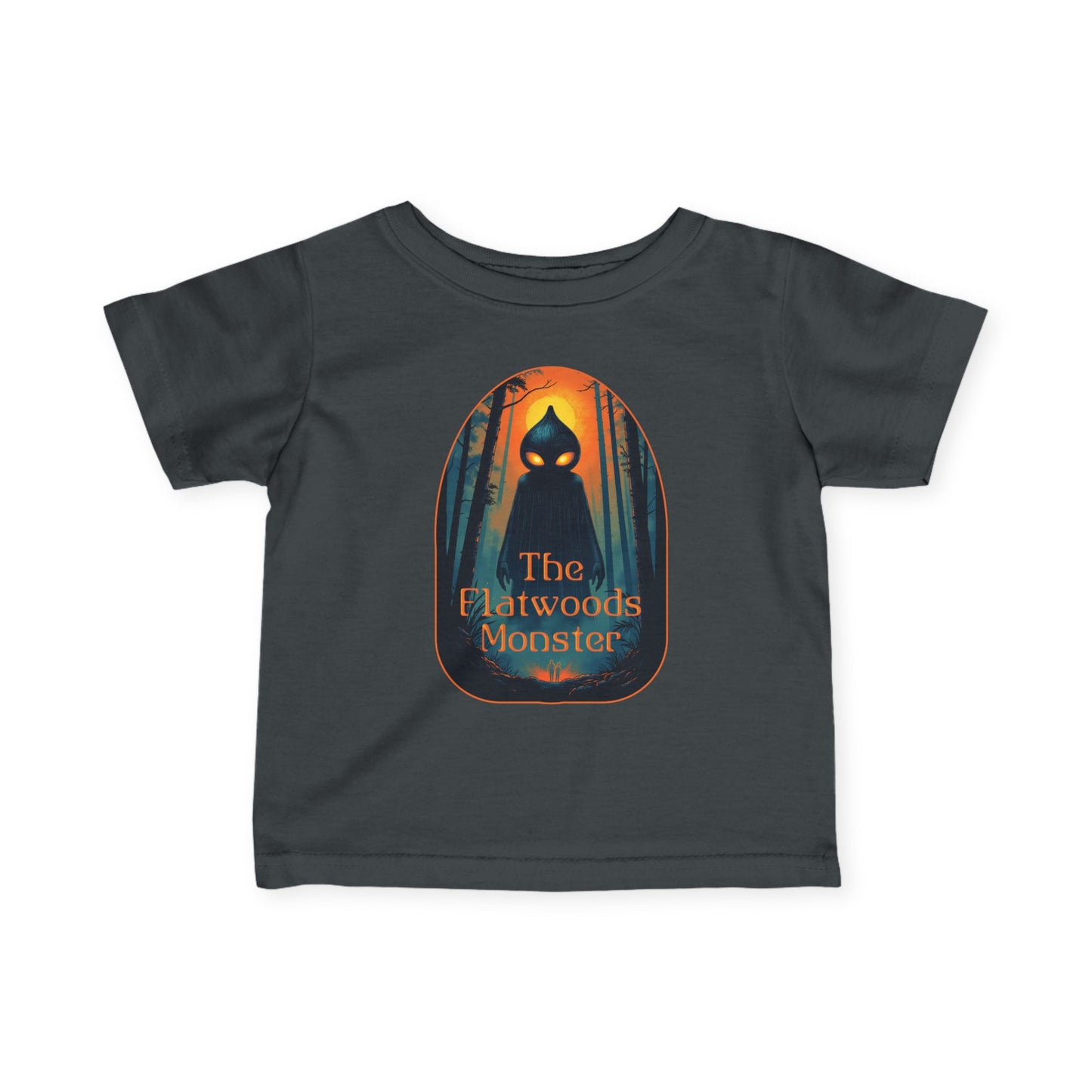 Infant Baby Tee | Flatwoods Monster-Charcoal-6M-Nicodemus Studios