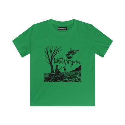 Kids Soft Style Short Sleeve Shirt | "Midnight Visions" by Nicodemus Studios-XS-Irish Green-Nicodemus Studios
