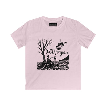 Kids Soft Style Short Sleeve Shirt | "Midnight Visions" by Nicodemus Studios-XS-Light Pink-Nicodemus Studios