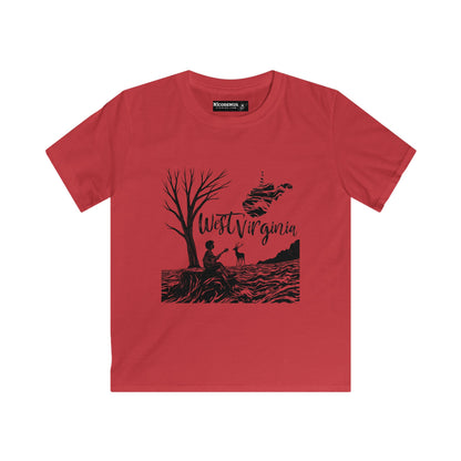 Kids Soft Style Short Sleeve Shirt | "Midnight Visions" by Nicodemus Studios-XS-Red-Nicodemus Studios