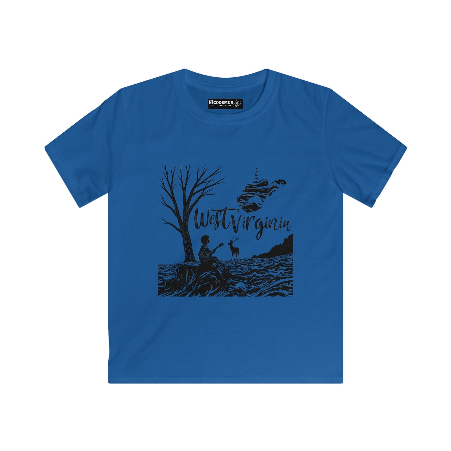 Kids Soft Style Short Sleeve Shirt | "Midnight Visions" by Nicodemus Studios-XS-Royal-Nicodemus Studios