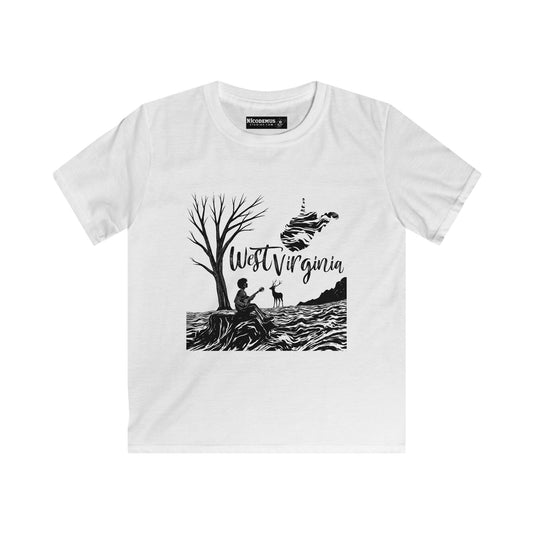 Kids Soft Style Short Sleeve Shirt | "Midnight Visions" by Nicodemus Studios-XS-White-Nicodemus Studios
