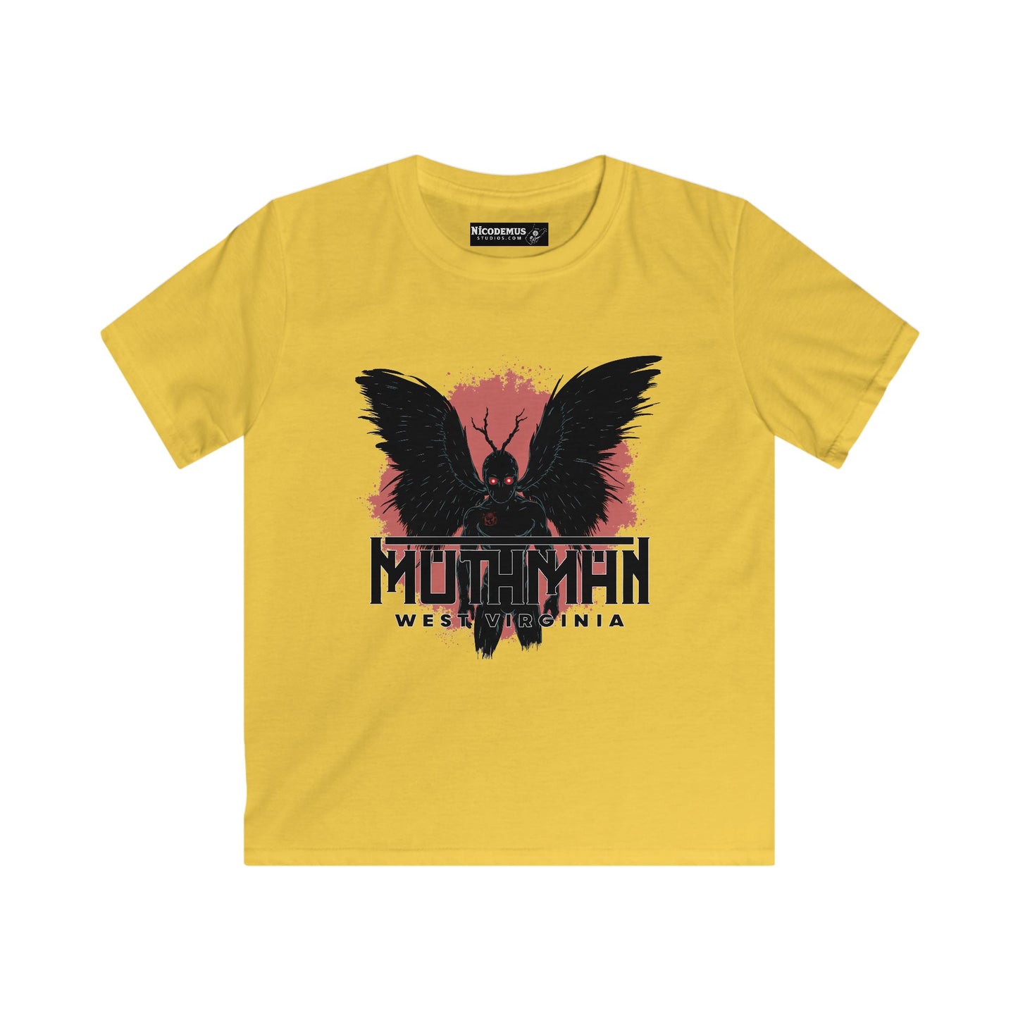 Kids Soft Style Short Sleeve Shirt | Mothman West Virginia-XS-Daisy-Nicodemus Studios